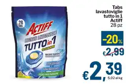 Qui Discount Actiff pastiglie lavastoviglie tutto in 1 offerta