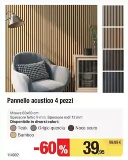 Handy fai da te Pannello acustico 4 pezzi offerta