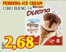 Big Food Ferrero Ice Cream Cono Bueno T4 Kinder Bueno offerta