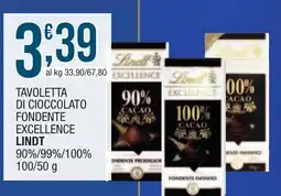 Maxi Sidis Tavoletta di cioccolato fondente excellence Lindt offerta