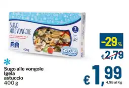 Qui Discount Sugo alle vongole Igela offerta
