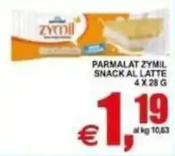 Pewex Parmalat Zymil Snack al Latte offerta