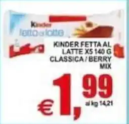 Pewex Kinder Fetta al Latte offerta