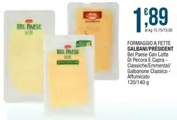 Maxi Sidis Formaggio a fette Galbani/Président Bel Paese offerta