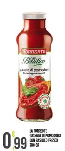 Supermercato Pollio La Torrente passata di pomodoro con basilico fresco offerta