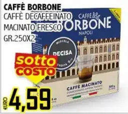 Big Food Caffè Borbone caffè decaffeinato macinato fresco offerta