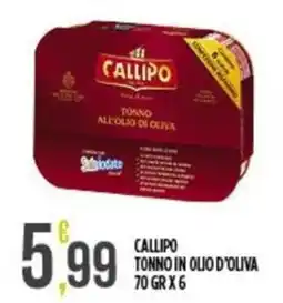 Supermercato Pollio Callipo tonno in olio d'oliva offerta