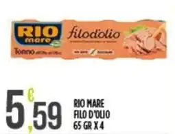 Supermercato Pollio Rio Mare tonno all'olio di oliva filodolio offerta