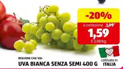 ALDI UVA BIANCA SENZA SEMI 400 G offerta