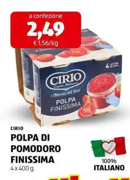 ALDI CIRIO POLPA DI POMODORO FINISSIMA offerta