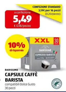 ALDI BARISSIMO CAPSULE CAFFÈ BARISTA offerta