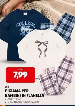 ALDI Pigiama per bambini in flanella offerta