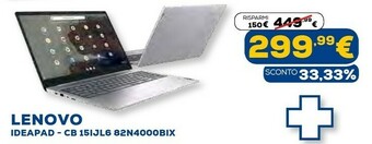 Euronics Ideapad cb 15ijl6 chromebook 39,6 cm (15.6") full hd intel® celeron® n 8 gb lpddr4x-sdram 64 gb emmc wi-fi 6 (802.11ax) chrom offerta