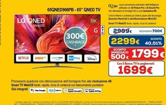 Euronics 65qned966pb 165,1 cm (65") 8k ultra hd smart tv wi-fi argento offerta
