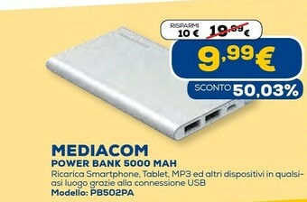Euronics Power bank 5000 mah offerta