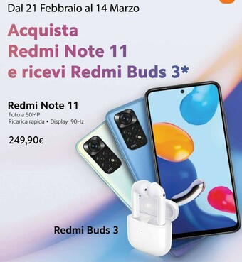 Euronics Redmi note 11 offerta