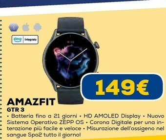Euronics Gtr 3 3,53 cm (1.39") 46 mm amoled nero gps (satellitare) offerta