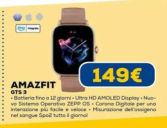 Gts 3 4,45 cm (1.75") 42 mm amoled rosa gps (satellitare)