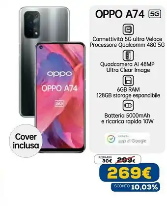 A74 5g 16,5 cm (6.5") coloros 11.1 usb tipo-c 6 gb 128 gb 5000 mah nero