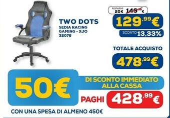 Euronics Sedia racing gaming xjo 32076 offerta
