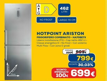 Euronics Ha70be 73 xo3 frigorifero con congelatore libera installazione 462 l d acciaio inossidabile offerta