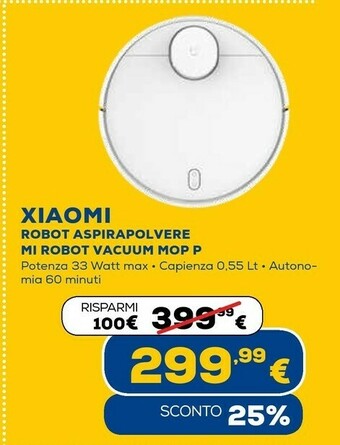 Euronics Mi robot vacuum - mop p aspirapolvere robot 0,55 l sacchetto per la polvere nero offerta