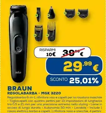 Euronics Regolabarba mgk 3220 offerta