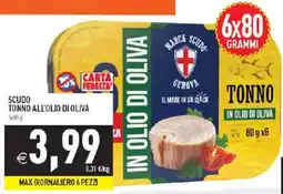 Pim Supermercati Scudo Tonno all'olio di oliva offerta