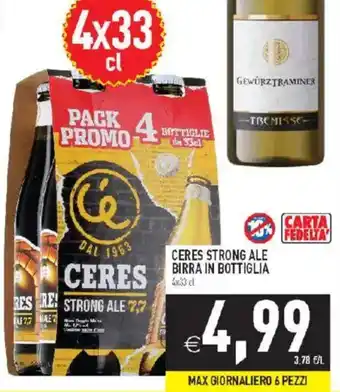 Ceres strong ale birra in bottiglia