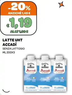 Ekom Latte UHT Accadi senza lattosio offerta
