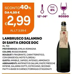 Ekom Lambrusco Salamino di Santa Croce DOC offerta