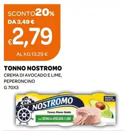 Ekom Tonno Nostromo con crema di avocado e lime offerta