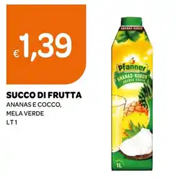 Ekom Pfanner succo di frutta ananas e cocco, mela verde offerta