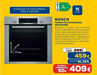 Euronics Serie 4 hra314br0 forno 71 l a acciaio offerta