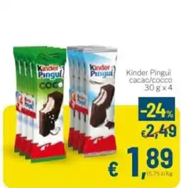 Aldel Discount Kinder Pinguì cacao/cocco offerta
