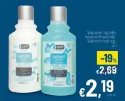 Aldel Discount Sapone liquido neutro/muschio bianco ricarica offerta