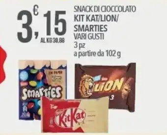 Snack di cioccolato Kit Kat/Lion/Smarties vari gusti