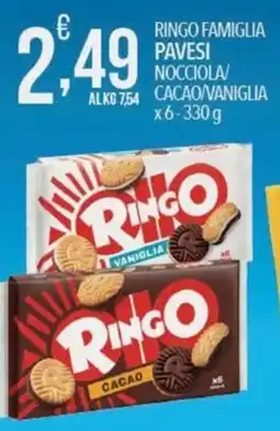 Iper Romagnolo Ringo famiglia pavesi nocciola/cacao/vaniglia offerta