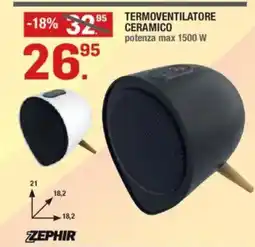 Brico OK Termostato ventilatore ceramico ZEPHIR offerta
