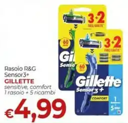 Maxi Nonna Isa Rasoio R&G Sensor3+ Gillette sensitive, comfort offerta