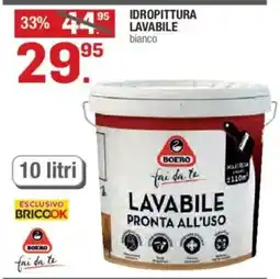 Brico OK Idropittura lavabile bianco Boero offerta