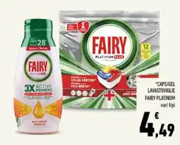 Conad Tuday Caps/gel lavastoviglie fairy platinum vari tipi offerta