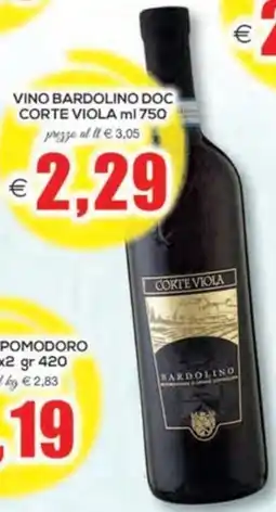 SuperOne Vino Bardolino DOC Corte Viola offerta