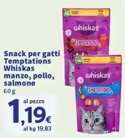 Ok Sigma Snack per gatti Temptations Whiskas offerta