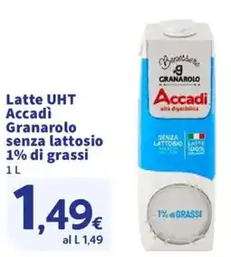 Ok Sigma Latte UHT Accadì Granarolo senza lattosio 1% di grassi offerta