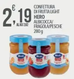 Iper Romagnolo Confettura di frutta light Hero albicocca/fragola/pesche offerta