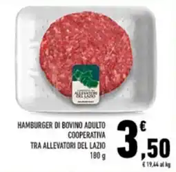 Conad Tuday Hamburger di bovino adulto tra allevatori del Lazio offerta
