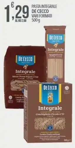 Iper Romagnolo Pasta integrale De Cecco offerta