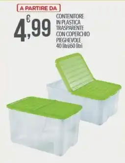 Iper Romagnolo Contenitore in plastica trasparente con coperchio pieghevole offerta