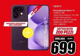MediaWorld oppo Smartphone Reno 16 offerta